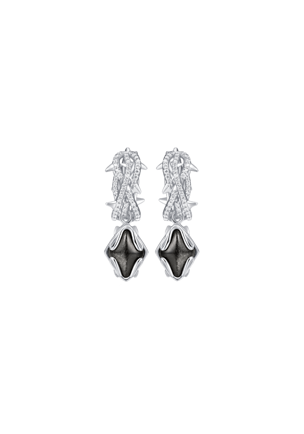 Black Phoenix Obsidian Earrings - PSYLOS 1, Black Phoenix Obsidian Earrings, Accessories, The Last Redemption, PSYLOS 1